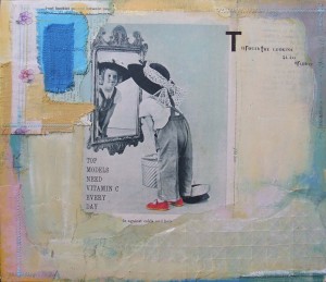 Mixed media/ collage on board